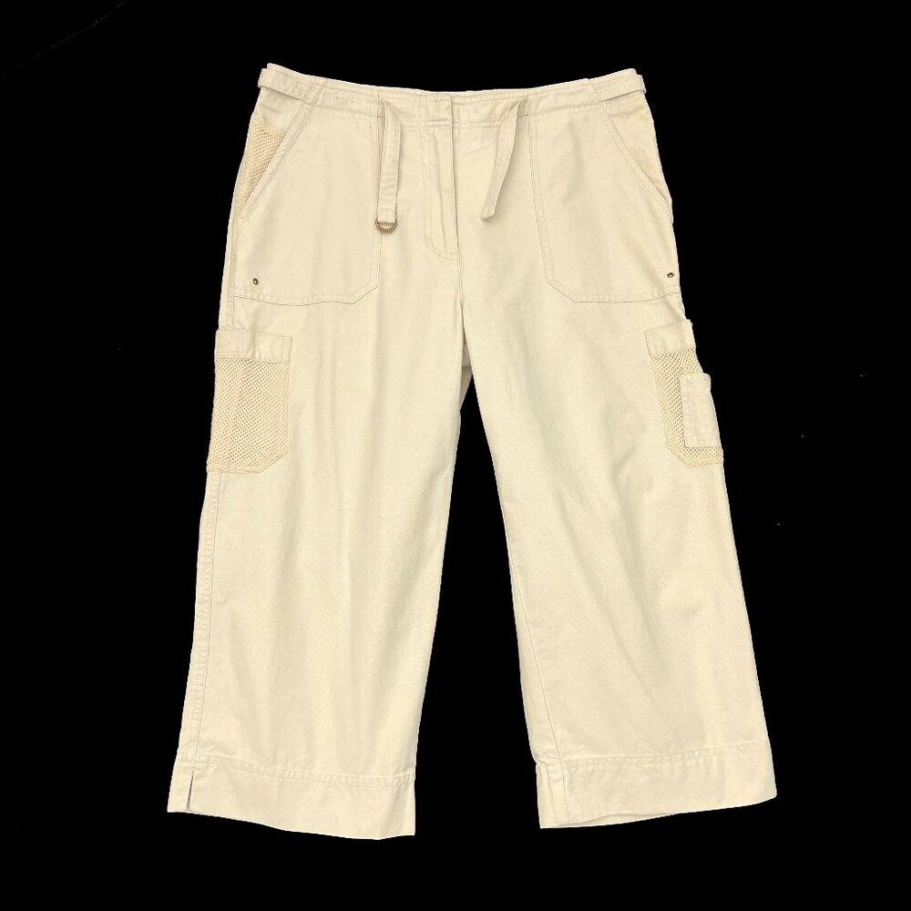 Ralph Lauren Cargo Capri Drawstring Wide Leg Pants Womens 12